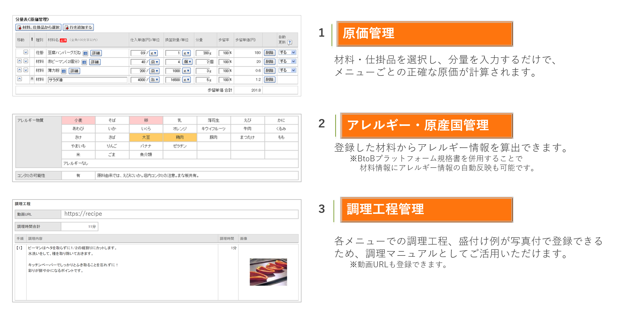 メニュー管理機能でできること メニュー管理機能でできること